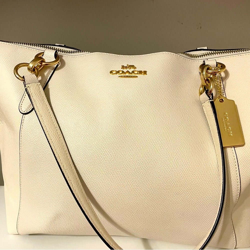 Cream Coach tote